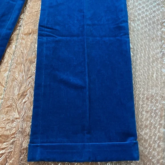 Gucci Blue Velvet Flared Cuffed Pants 48IT MEDIUM Pre-Fall 2019 Harry Styles - Picture 9 of 11